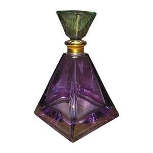 Illusions 24% Full Lead Purple Crystal Perfume Bottle Made in Italy w/ Stopper